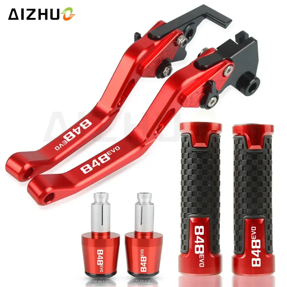 

For Ducati 848 EVO 2007 2008 2009 2010 2011 2012 2013 Motorcycle Adjustable Brake Clutch Lever Handlebar Handle Grip Ends 848Evo