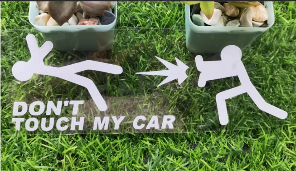 Funny Car Sticker Dont Touch My Car Black White Red Blue Orange Color Decals Stickers Creative Auto Decal Exterior Decoration - view 2