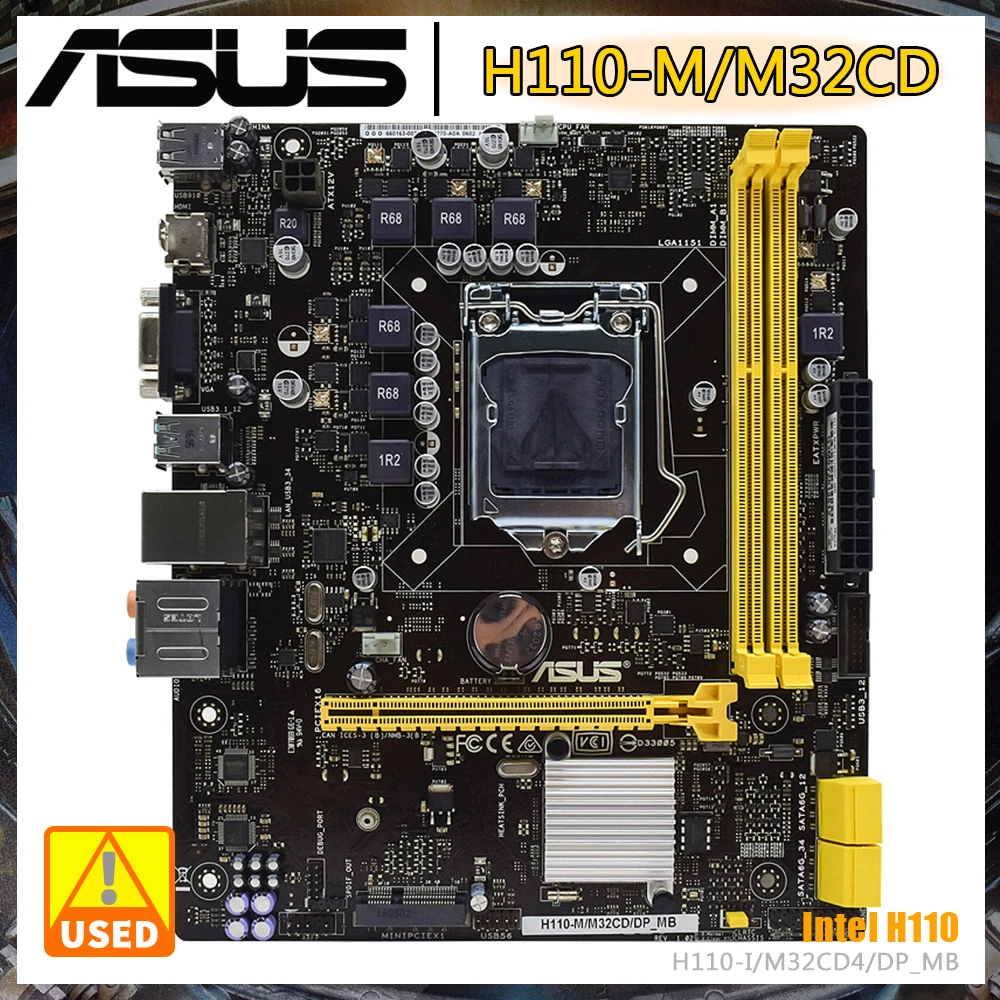 ASUS H110-M/M32CD Motherboard LGA1151 Socket DDR3 64GB HDMI MicroATX support 6th Generation CPU Inter H110 Motherboard