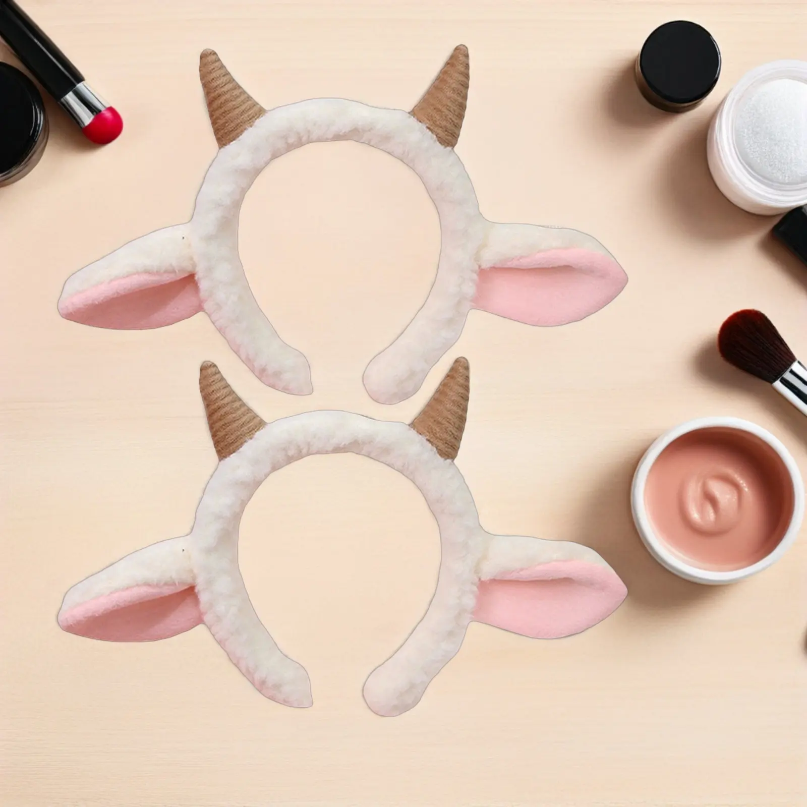 

2 шт. повязки на голову с овечьими ушками, милые повязки для волос в виде животных для вечеринок, карнавалов, Хэллоуина, косплея, праздничных фотосессий, очаровательный аксессуар для волос