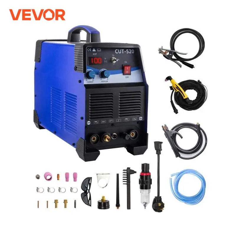 VEVOR 120A 200A palnik plazmowy TIG/MMA 3 w 1 spawarka inwerterowa CT312 CT520 bezdotykowy Pilot Arc Combo spawarka 110V/220V