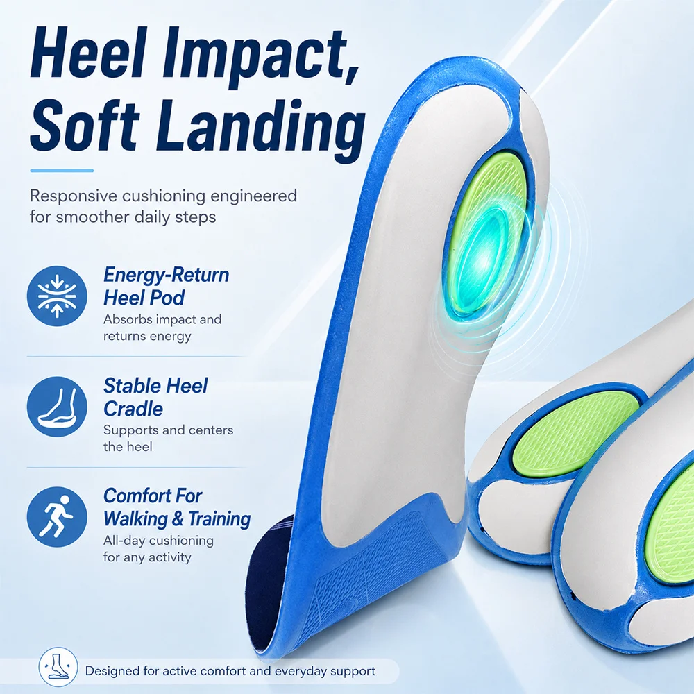1-2 Pairs Adult Orthopedic Correction Insoles Arch Support Flat Feet Plantar Fasciitis Relief Running Shoes EiD