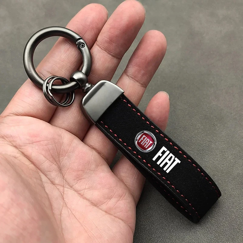 Llavero de gamuza de alta calidad para coche deportivo, llavero para interior de coche Fiat 500 FR Punto Bravo Tipo Panda Doblo Stilo Freemont Pondo