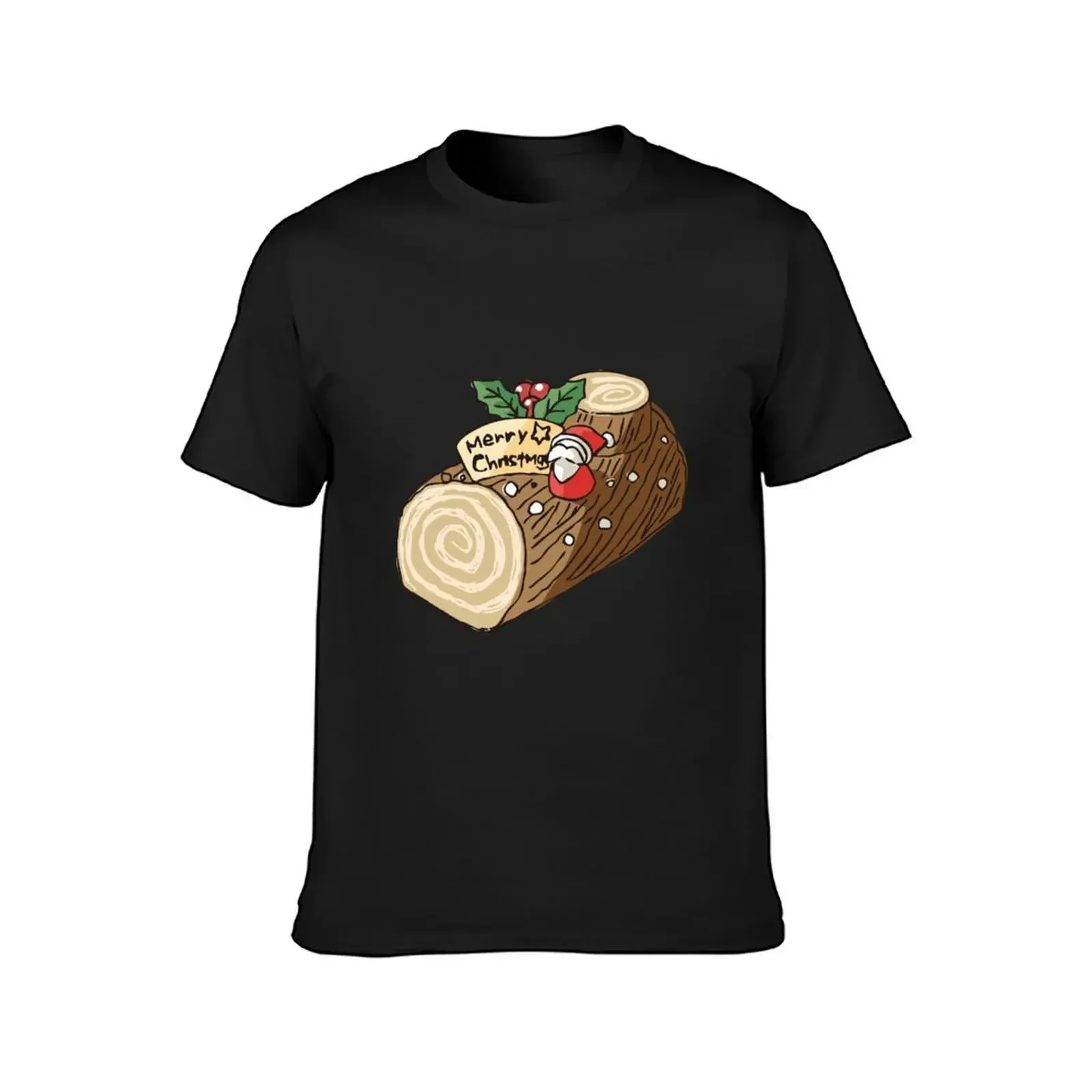 Cartoon Merry Christmas Chocolate cake T-Shirt oversized t shirt Blouse boys whites baggy shirts mens champion t shirts