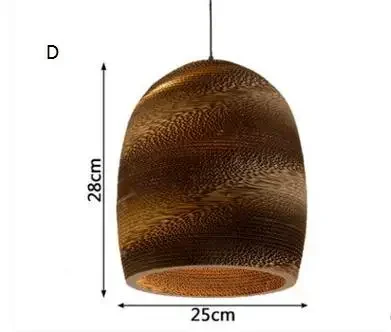 Paper Honeycomb Pendant Lamp Corrugated Cardboard Hang Light for Living Room Restaurant Cafe Clothing Store Lighting E27 image 3