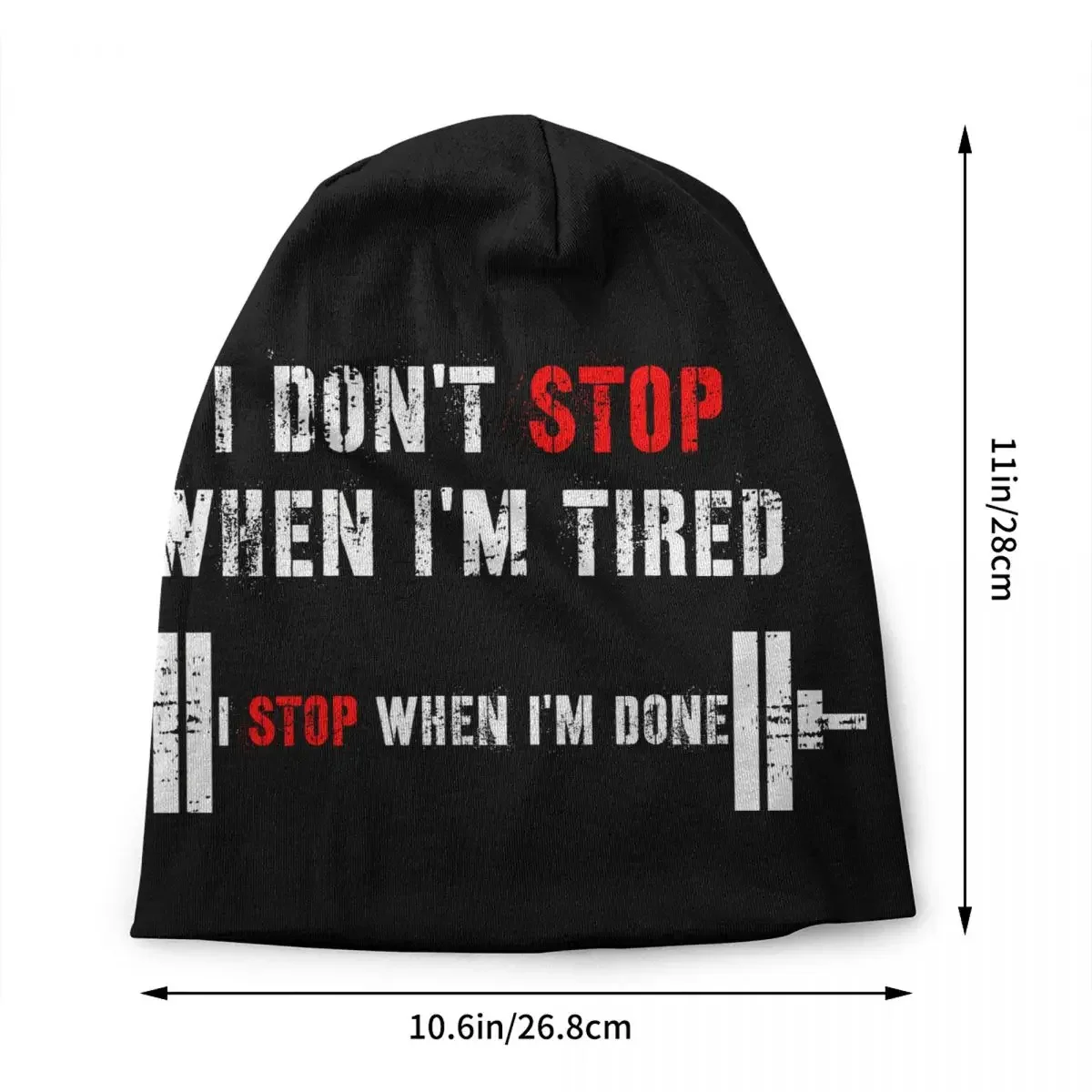 Gym Sport Skullies Beanies Caps Unisex Streetwear Winter Warm Knit Hat Bodybuilding Workout Motivational Quote Bonnet Hats