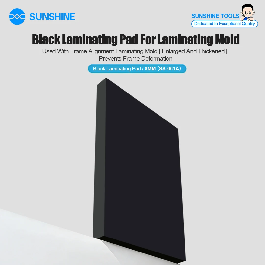 SUNSHINE SS-061A Black Laminating Pad Prevents Frame Deformation Flexible Bendable for Laminating Mold Phone Repair Tools