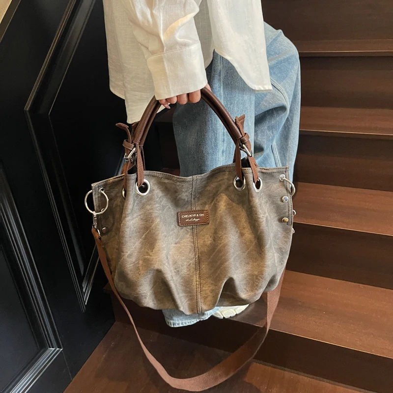 Retro Pleated Design Top-handle Bags For Women Large Capacity Shopper Shoulder Crossbody Bag 2025 Latest Trend Designer Handbags