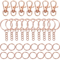 70pcs/set Snap Hook Key Rings with Chain Jump Rings Connectors Kit for DIY Keychain Jewelry Making Accessories