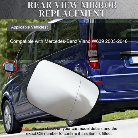 A0008100919 A0008101019 메르세데스-벤츠 Viano W639 2003-2010 용 가열 도어 백미러 유리