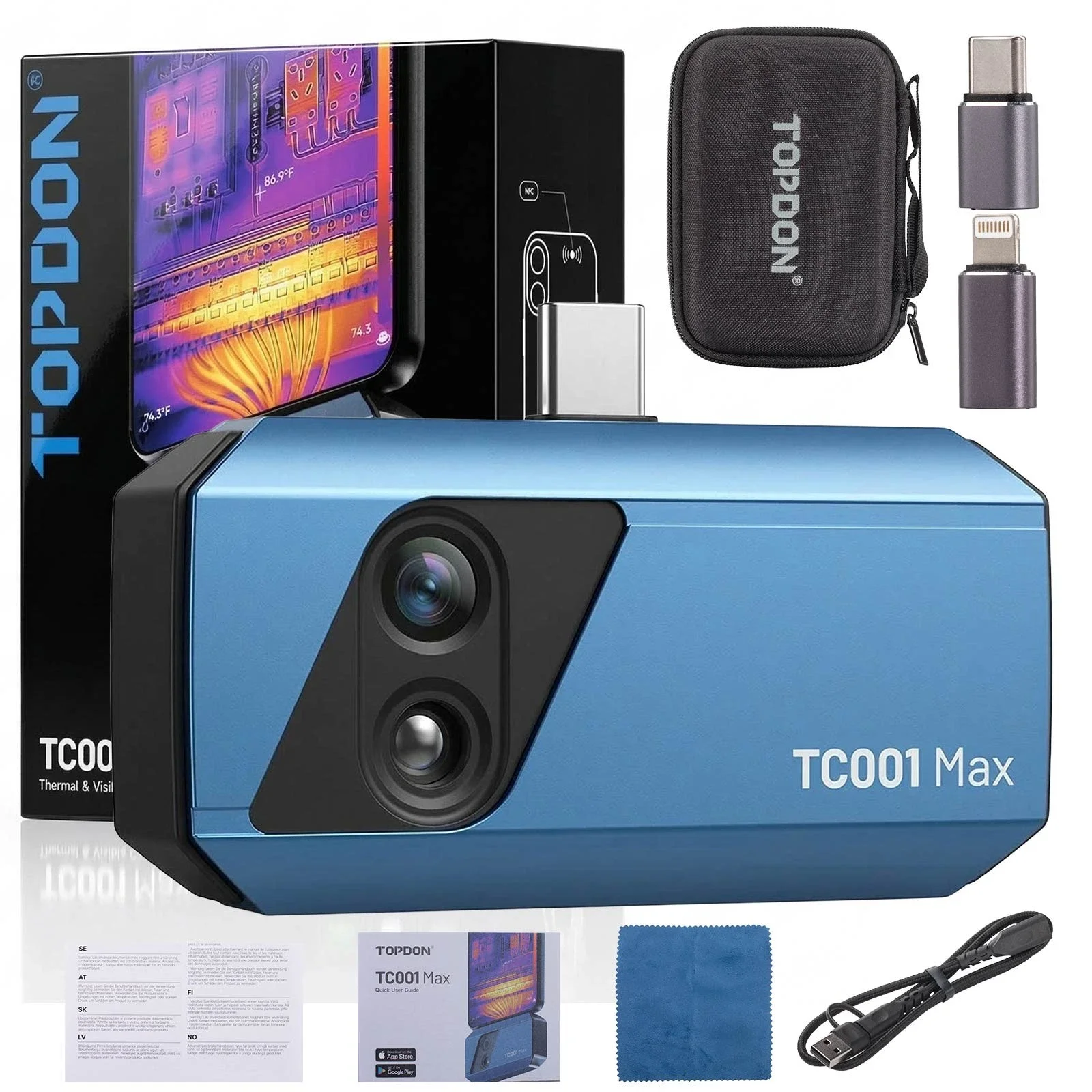 TOPDON TC001 Max Dual-Lens Thermal Camera for Any USB-C iPhone iPad Android