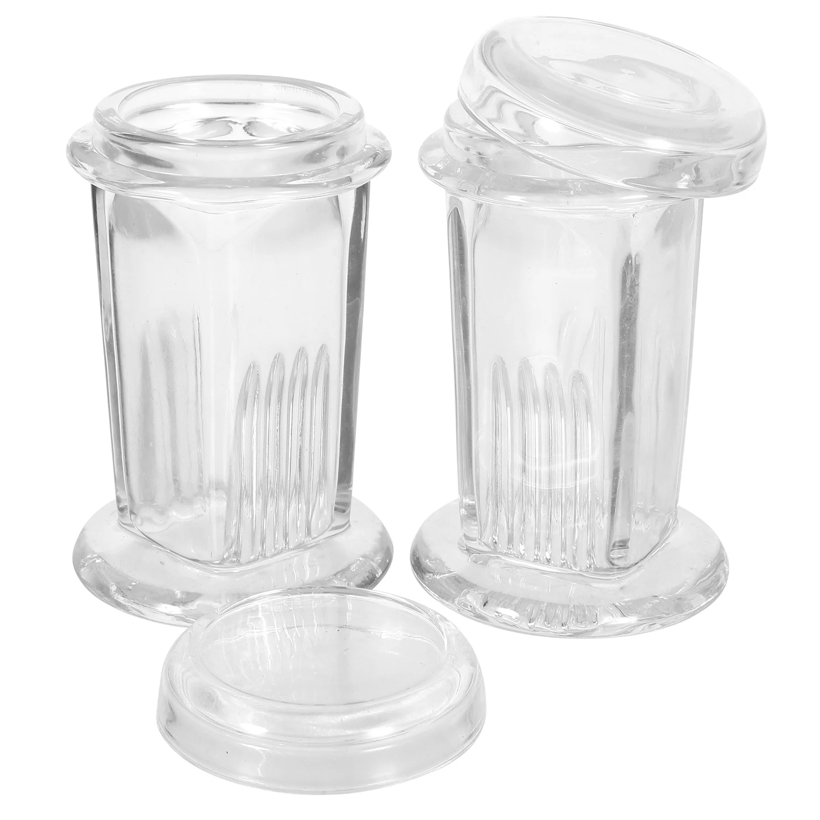 

2pcs Glass Vertical Design Clear Lab High Temp Resistant with Lid Microscope Slide Jar Staining Tank for Laboratory