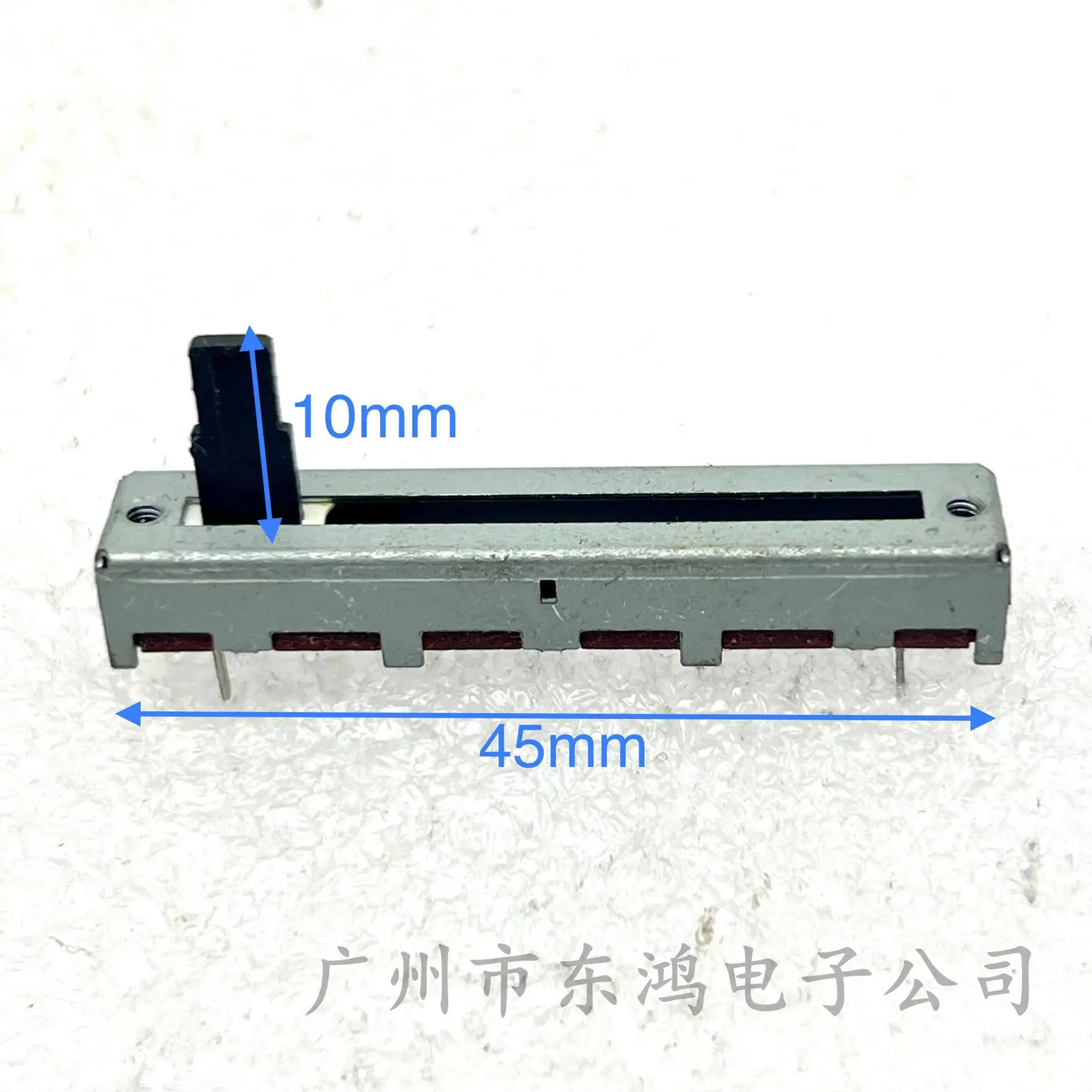1 PCS 45mm straight slide potentiometer B100K with midpoint 3 pin shaft length 10MM
