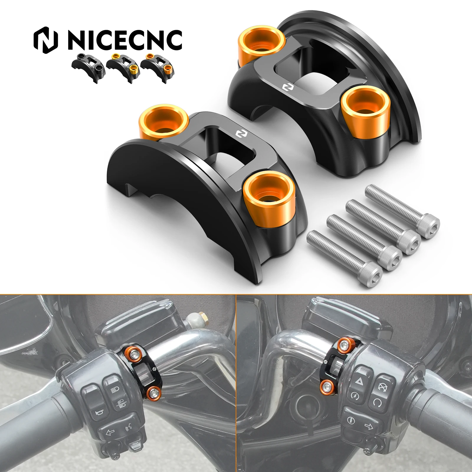 

Motorcycle 1" Brake Clutch Perch Half Clamp for Harley Road Glide FLTRX 2015-2025 CVO Road Glide ST Special FLTRXS FLTRK FLTRU