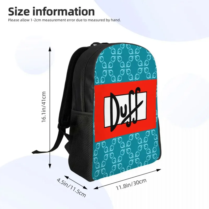 Duff ransel bir untuk pria wanita, tas kuliah sekolah bercetak tahan air