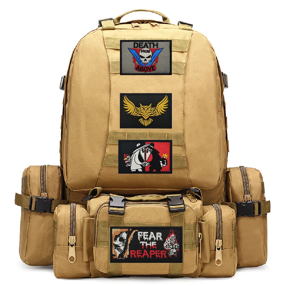 New FEAR THE REAPER Embroidered Cloth Applique Outdoor Bag Accessories Tactical Morale Magic Backpack Patch