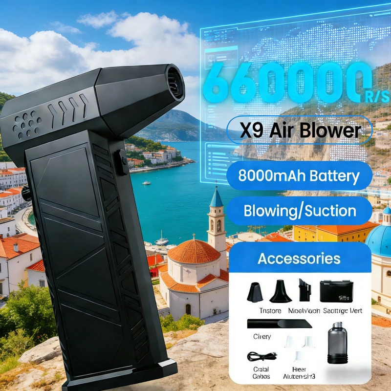 

X9 600000RPM Wind Beast Turbo Jet | Бесщеточный пылесос-воздуходувка 2-в-1 для ПК/автомобиля/дома