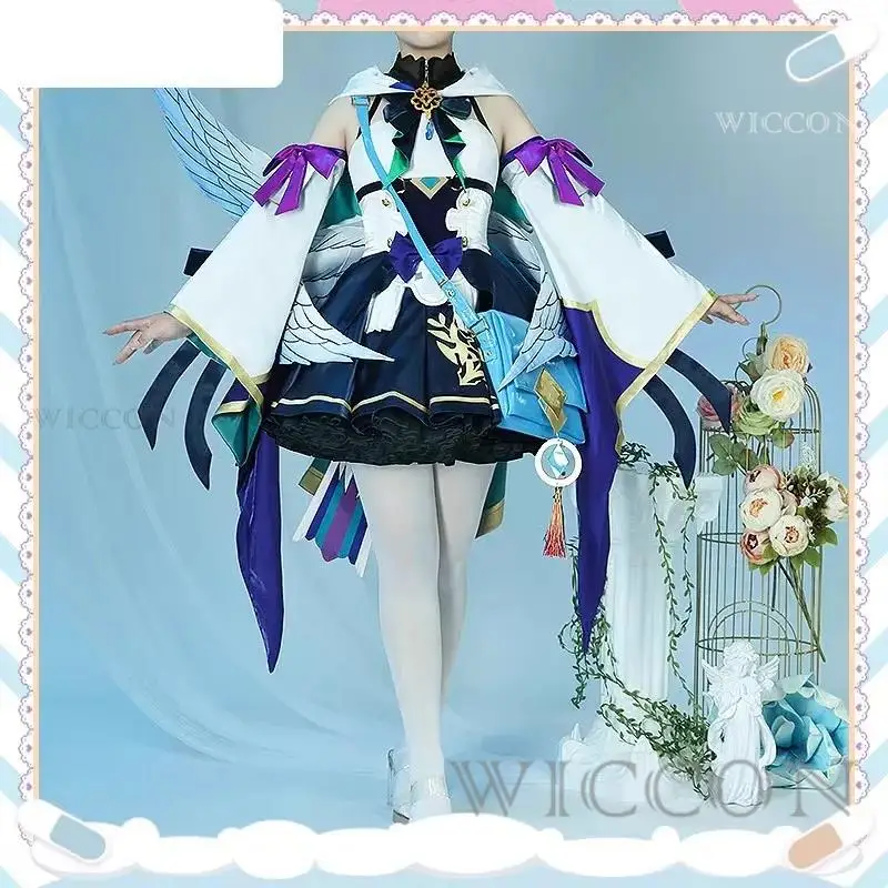 Enna Alouette Cosplay disfraz ala NIJISANJI EN Ethyria Cosplay Kawaii vestido de fiesta de noche peluca zapatos bolsa para Mujeres Hombres Halloween