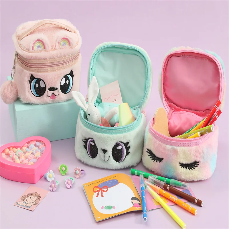 Kawaii Cartoon Makeup Bag Children Cute Plush Storage Bag Girl Cute Unicorn Daily Necessities Handbag