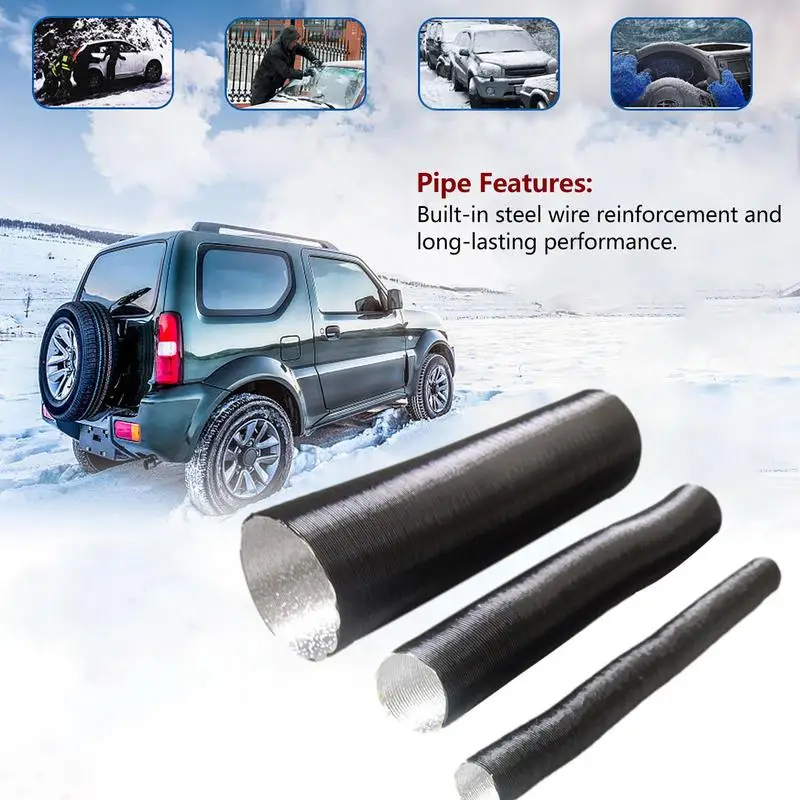 Car Air Heater Duct Hose Aluminum Dryer Vent Hose Multi Purpose Exhaust Hose For Auto Ventilation House Vent Register Lines