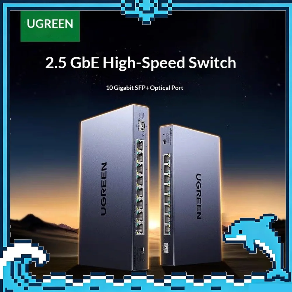 UGREEN CM754-35049 2.5G Ethernet Switch 8 Port 10G Fiber VLAN Web Managed for NAS Router PC