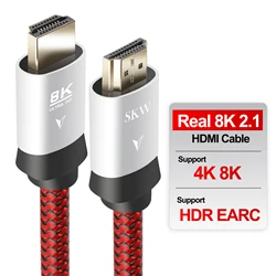 SKW  NEW HD 8K 2.1 HDMI Cable Copper Conductor High Speed 48Gbs Audio Cable EARC HDR For TV Box PS4/PS5 Projector Computer