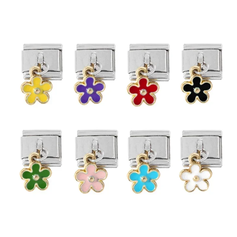 Italian Stainless Steel Bracelet Hot Selling Item Fashionable Craftsmanship Combination Module Splicing Flower Pendant