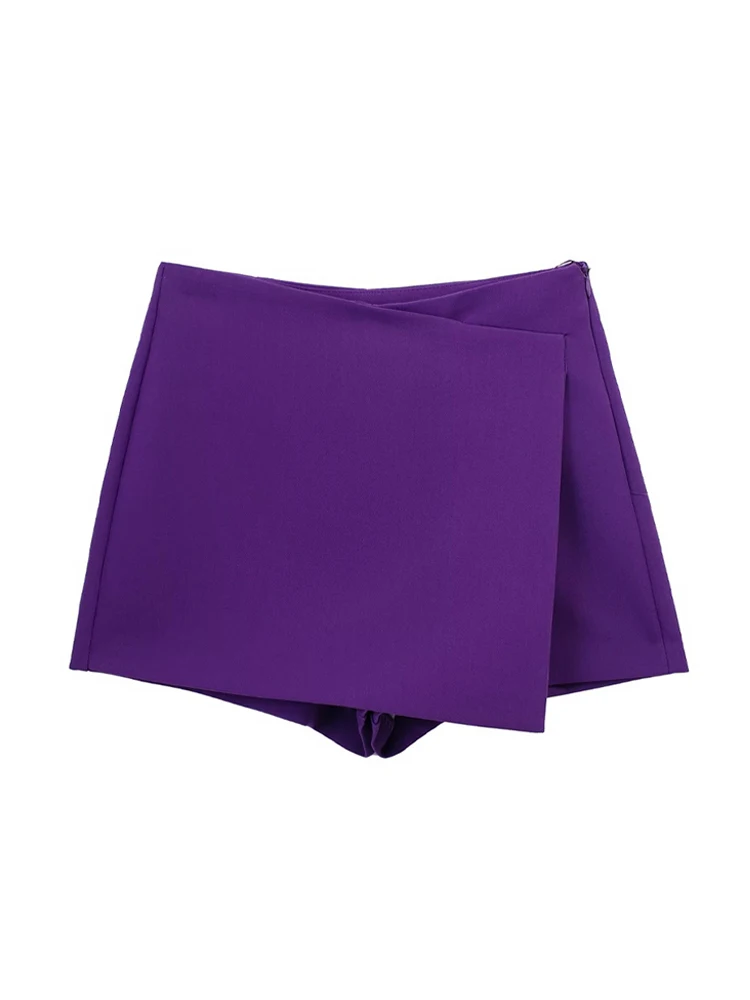 Parbones-Jupes Asymétriques Vintage pour Femmes, Style Taille Haute, Fermeture Éclair Latérale, Pantalon Jupe Femme Polyvalent, Style Occidental