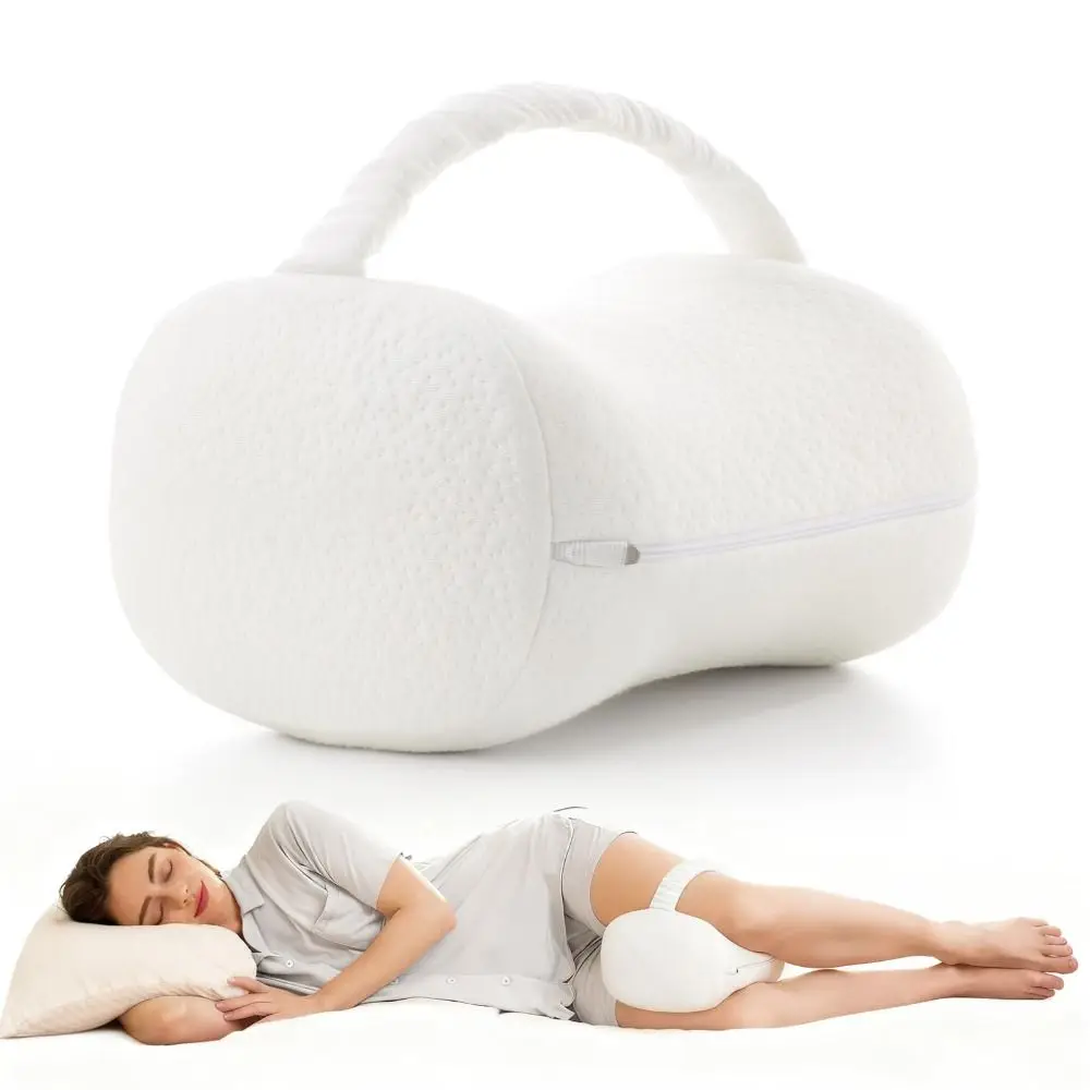 Kniekussen van traagschuim voor zijslapers Ergonomisch orthopedisch beenkussen met elastische band Therapeutisch zijslaperkussen