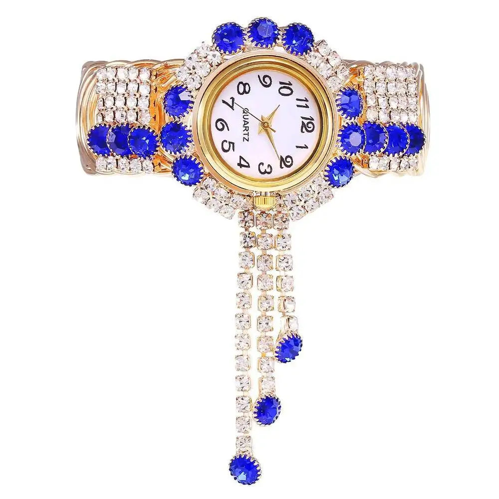 Women's Luxury Rhinestone Quartz Watch with Adjustable Bangle