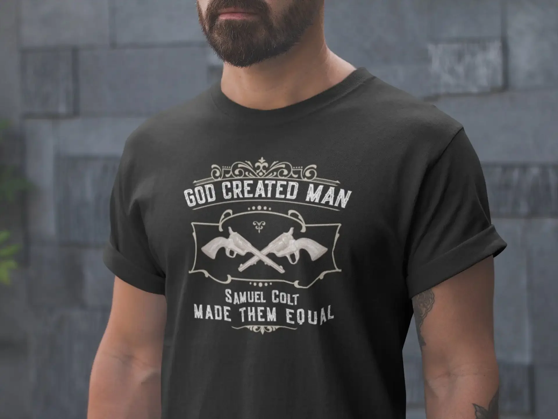 

God Created Man Samuel Colt Made Them Равная рубашка Colt