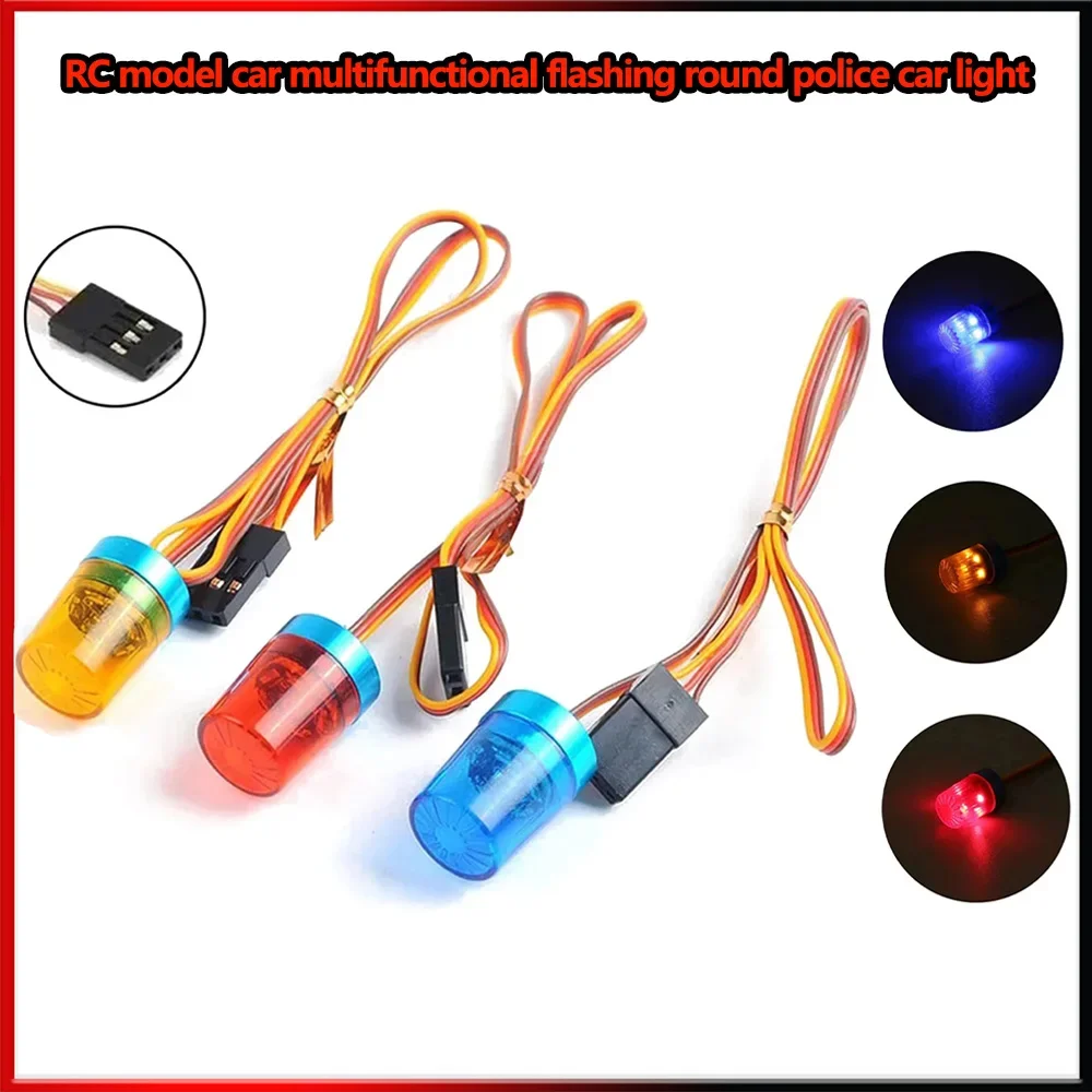 Multi-function Flashing Rotating LED Light Bar Police Alarming Lamp for 1:14 Tamiya 1:10 RC Crawler Car Engineering Truck Parts