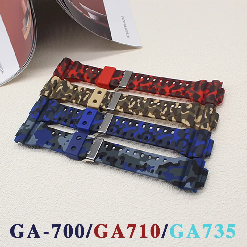 Replacement GA700 710 735 5413 5522 Resin Waterproof Camouflage Watch Strap Replacement 16MM for Men