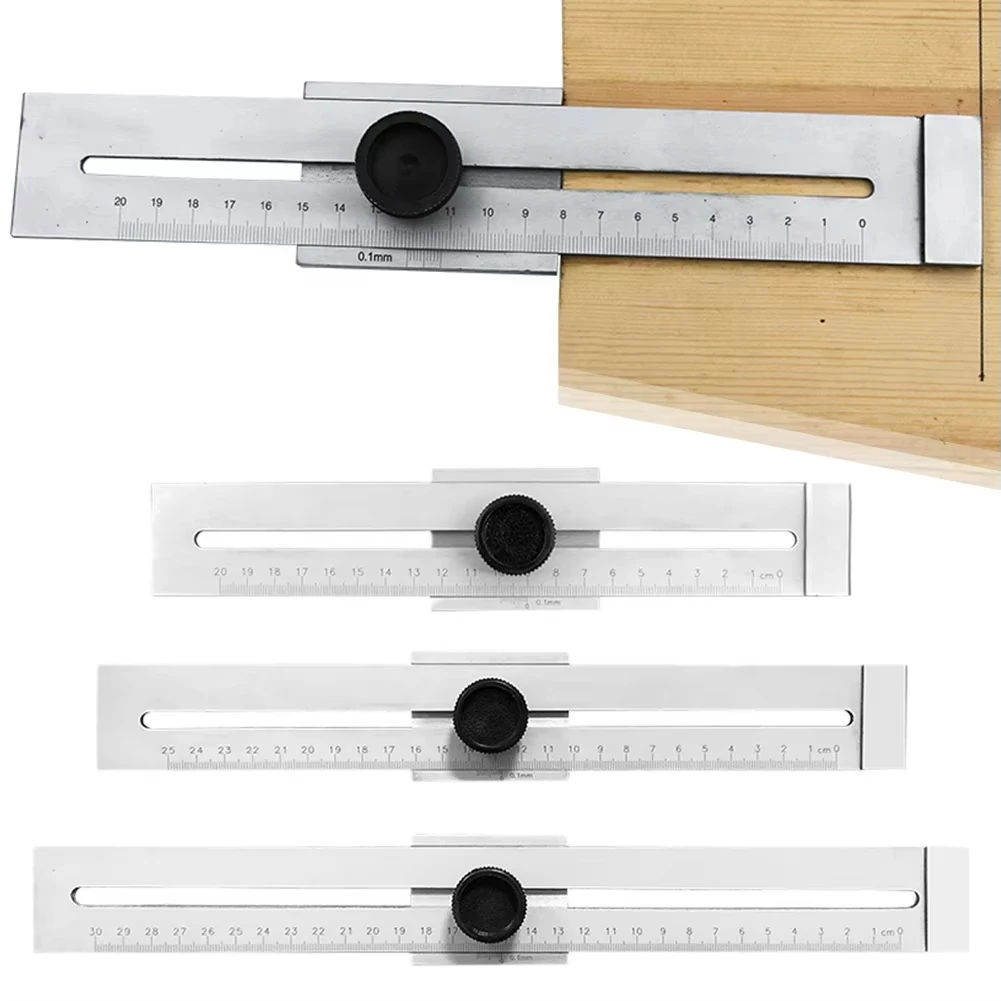 0-200/250/300mm Industrial Level Steel Marking Gauge Steel Marking Tools Layout Tools Marking Scriber Gage Marking Caliber