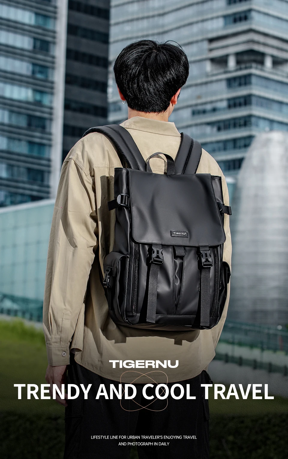 Tigernu Herren Rucksack Jugend Schulrucksäcke Mode Kabinenrucksack für Männer 15,6 Zoll Laptop Rucksäcke Reise Mochilas Rucksack – Detail 1