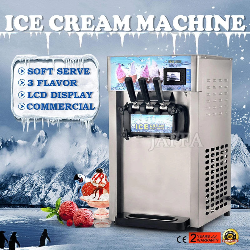 Soft Ice Cream Machine Commercial Fully Automatic Stainless Steel 220V/110V Vertical Sundae Refrigeration Equipments Cone Maker