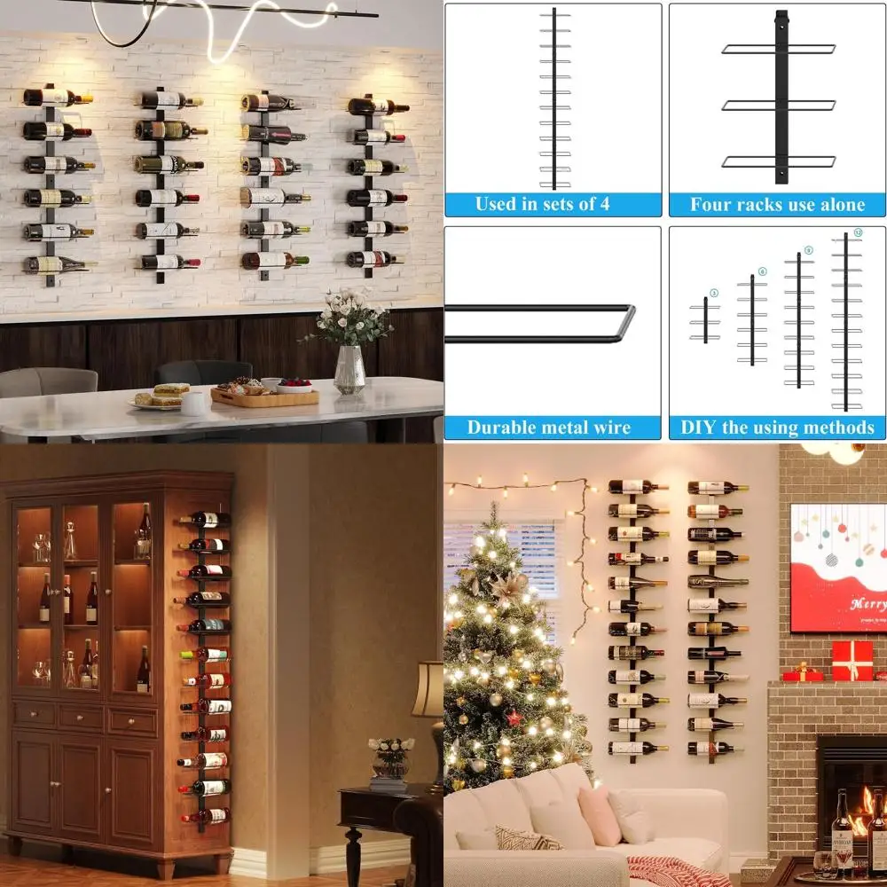

Настенная полка для вина на 24 бутылки, съемный держатель, решение для хранения своими руками для баров, ресторанов и погребов