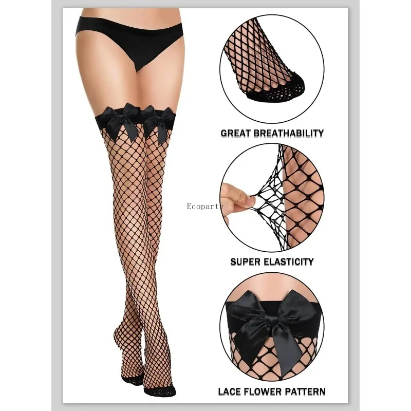 디스프라즈 토끼 귀 토끼 나비 넥타이 코스튬 커프스 꼬리 검정 망사 양말 세트 여성 소녀 부활절 코스프레 파티 용품 액세서리