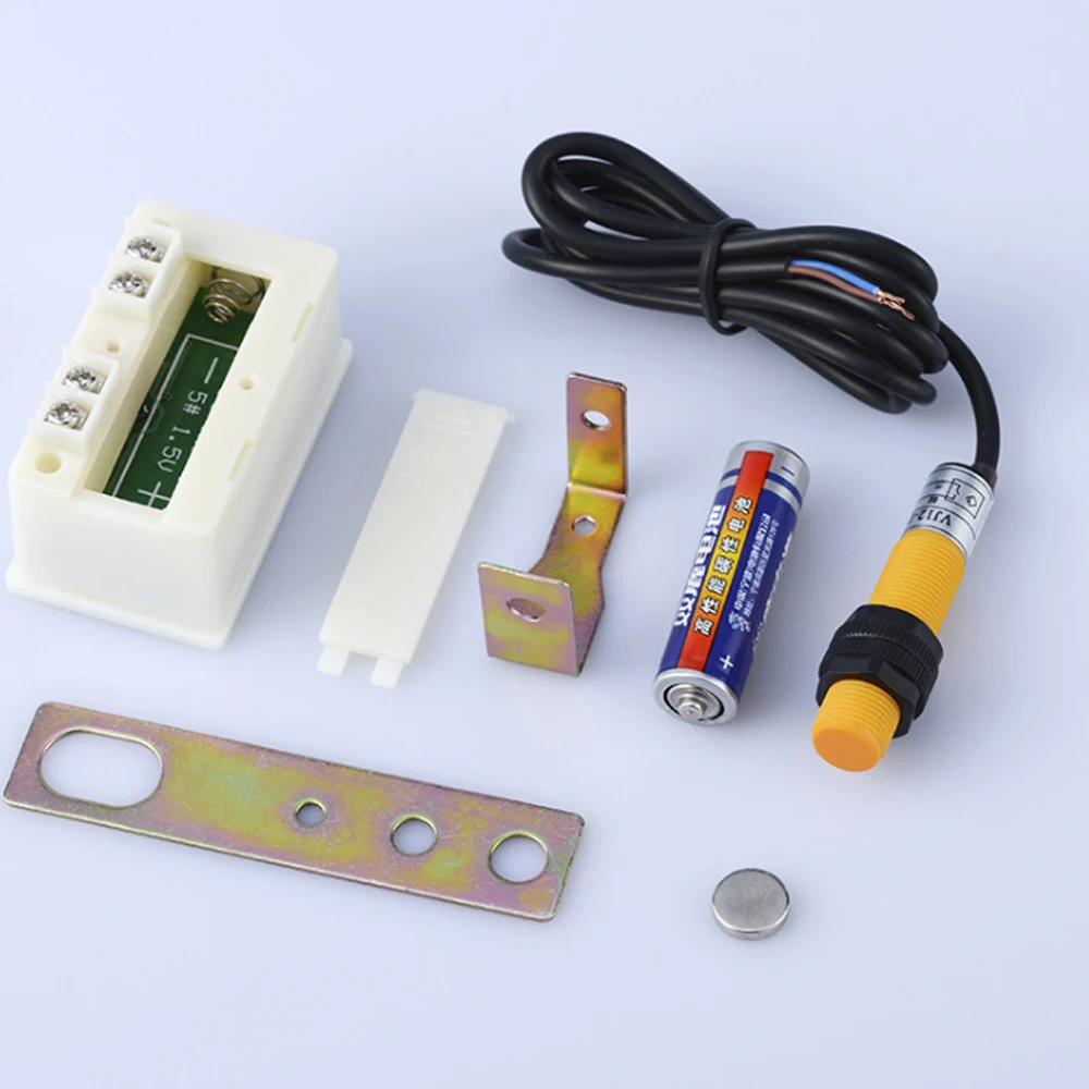 1 قطعة شاشة ديجيتال إلكترونية عداد مستشعر مغناطيسي صناعي التبديل لكمة عداد التلقائي التعريفي عداد متر #3