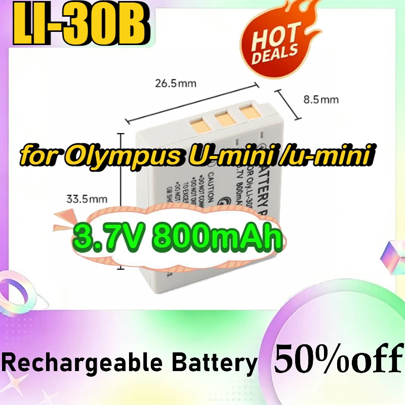 

2PCS-LI-30B for Olympus 3.7V 800mAh U-mini /u-mini DigitalS New Camera Battery