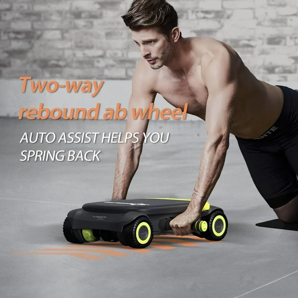 Slide Fit, Ab Roller Board with 4 Wheels, Automatic Rebound Abdominal Wheel for Core Workout, Ab Exercise Equipment