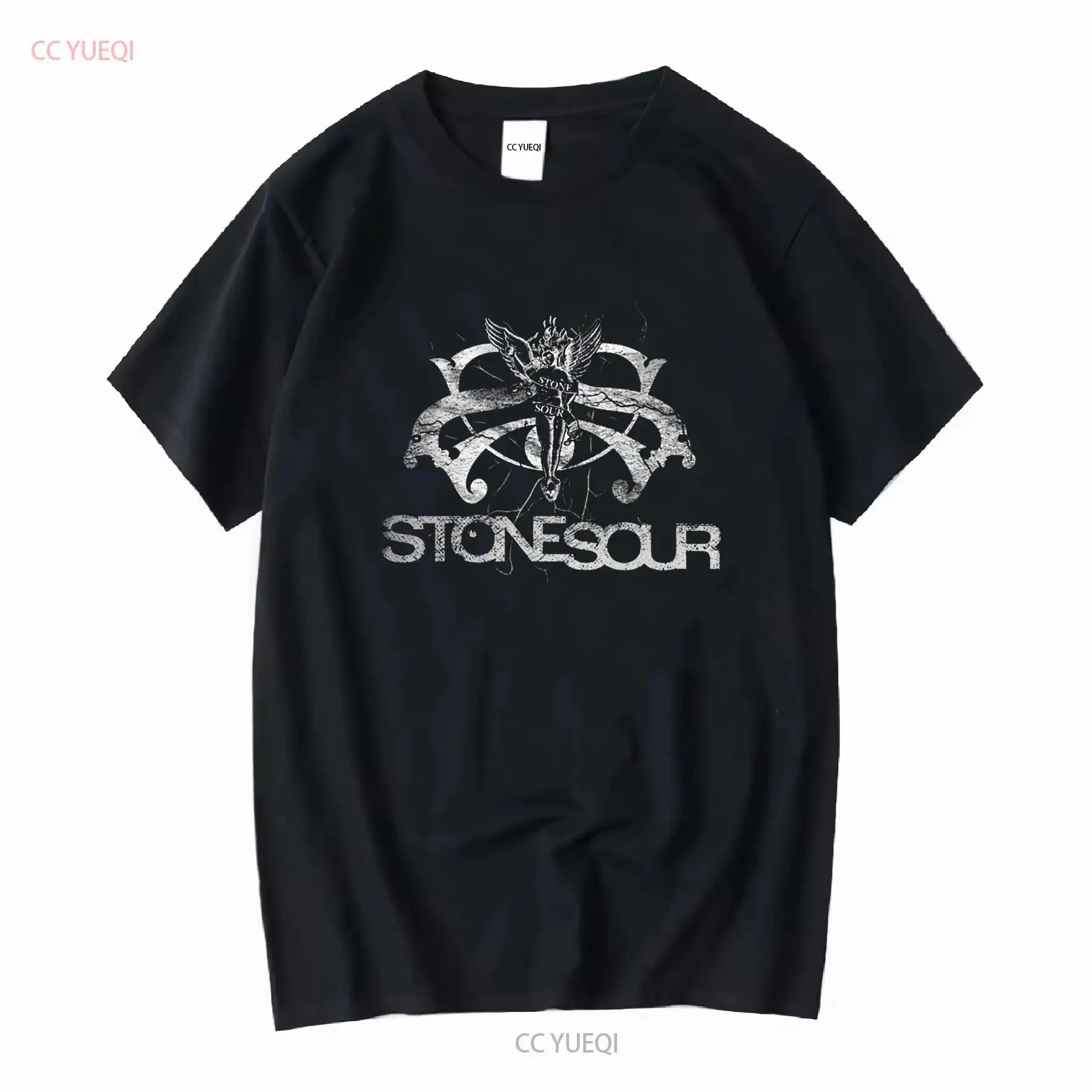 Camiseta con Logo de American Rock, tema, Color negro, estampado de STONE SOUR, artículo de manga larga o corta, ropa de calle de moda lavada vintage