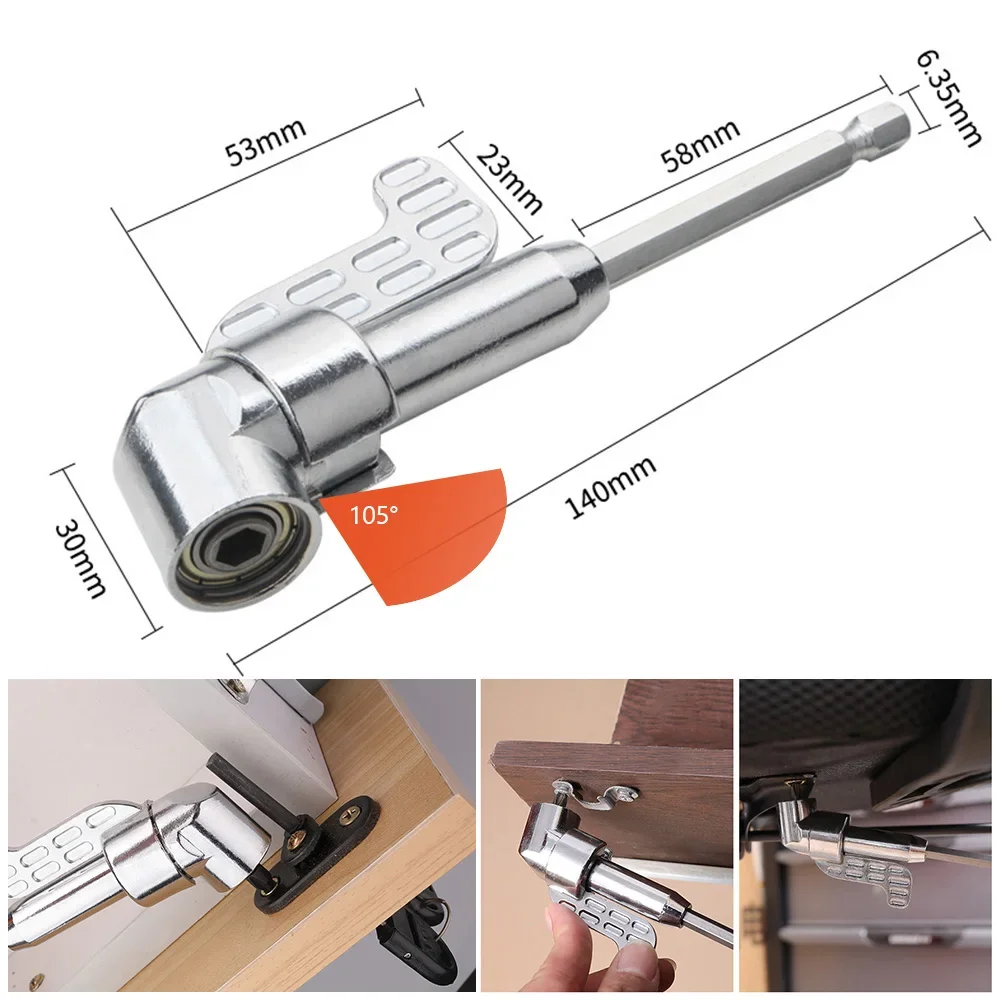 105 Degree Elbow Screwdriver Set Holder Adjustable Turning Nozzles For Screwdriver Hand Tools Magnetic Bit Socket Power Drill