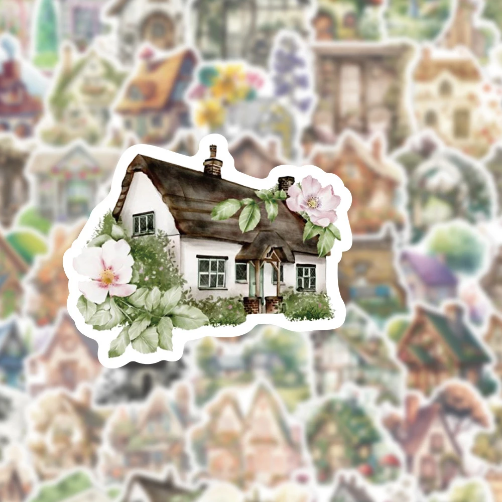 10/30/50 قطعة لطيف الجمالية الكرتون حديقة كوخ الكتابة على الجدران ملصقات الشارات المحمول الهاتف حقيبة لاصقة تزيين الاطفال اللعب