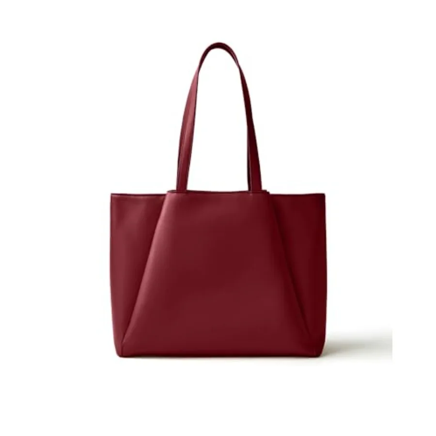 

Work Tote Bags for Women 15.6 Inch - Laptop Tote Bag with Zip Compartments - Large PU Leather Office Purse Computer Briefcase