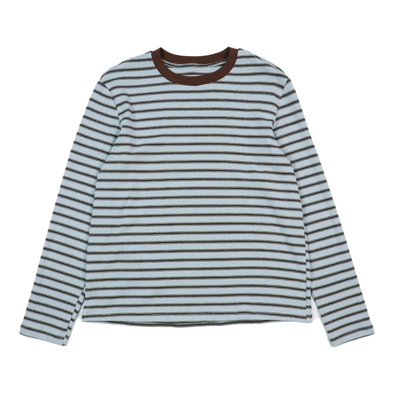 

Женская футболка LADYXIEXIE2 свободного кроя в полоску с длинным рукавом, с цветными вставками на плечах, повседневная, удобная, дышащая