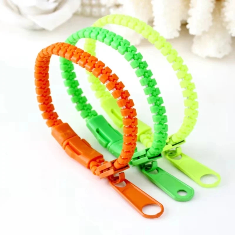 Pulsera de cadena con cremallera para niños, 10 piezas, Candy, dos colores, juguetes creativos de plástico para niños, juguetes antiestrés,