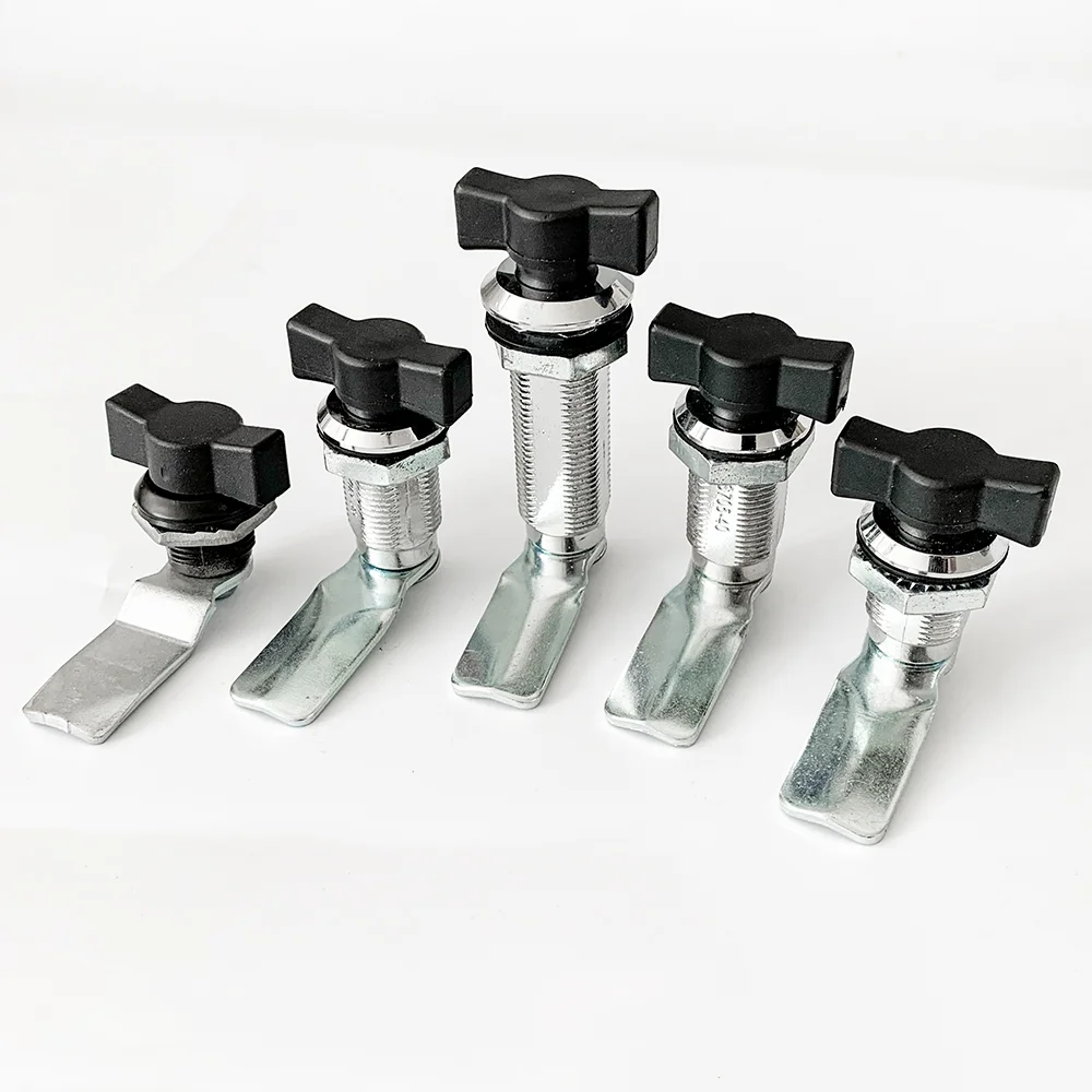 

MS714-2 High Quality Wholesale Zinc Alloy Fitting Keyless Cabinet Tubular Furniture Quarter Turn Tongue Black T Handle Cam Lock