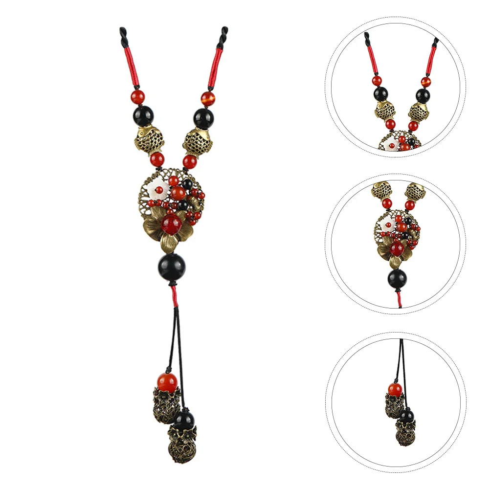 

Ethnic Style Necklace Vintage Clavicle Chain Sweater Scarf Neck Pendant Long Ethnic Choker Sweater Chain Neck Pendant