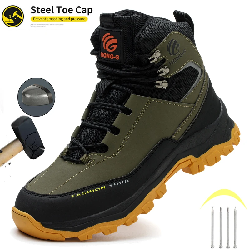 

Steel Toe Cap Shoes For Men Puncture-Proof Work Safety Shoes Protective Shoes Male Footwear Security Sneakers Waterproof boots ﻿